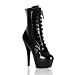 6 Inch Sexy High Heel Ankle Boot Stiletto Lace-Up Platform Boots With Side Zip