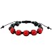 11mm 5ball Adjustable Hip Hop Macrame Braided Shiny Red Color Stone Bracelet