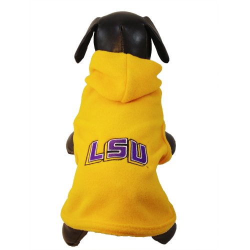 NCAA Louisiana State Fightin Tigers Polar Fleece Hooded Dog Jacket, Small