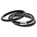 Set of 3 Black Resin Bangle Bracelets - 1 with Sterling Silver Center