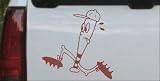 Car Sport-Running Base Ball Bat Sports Car Window Wall Laptop Decal Sticker -- Brown 6in X 6.1in