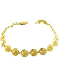 14 Karat Yellow Gold Disc Link Bracelet (7.25 inch)