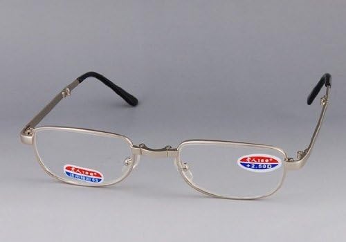 +1.00 Foldable Cupronickel Frame Glass Lens Presbyopic Glasses (Silver) M.