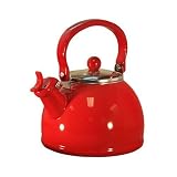 RestonLloydCalypsoBasicsWhistlingTeakettlewithGlassLid,Red