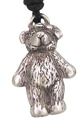 Cute Cuddly Teddy Bear Pewter Pendant Necklace