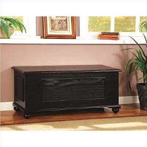 Contemporary Black Storage Cedar Hope Chest with Lift-Up Top