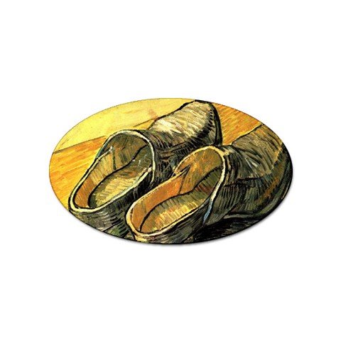 A Pair of Leather Clogs By Vincent Van Gogh Oval Sticker