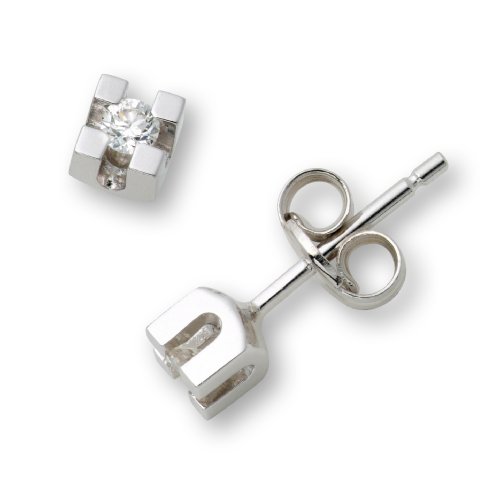 Miore 14ct/585 Weissgold Solitaire Ohrstecker mit Brillant ca.0,06ct MA66EW Preisvergleich