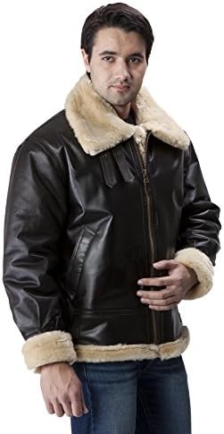 United Face Mens B3 Flight Leather Bomber Jacket