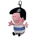 TY Beanie Baby - PIRATE GEORGE the Pig ( Metal Key Clip - UK Excl. - Peppa Pig )