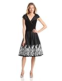 Jessica Howard Women's Sleeveless Portrait Collar Surplus Bodice Dress, Black, 12