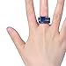 JunXin® Two Pieces Black Gold Bridal Wedding Set Princess Cut Sapphire Blue Main Stone Size5/6/7/8/9/10/11(7)
