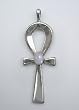 Egyptian Ankh with Rainbow Moonstone in Sterling Silver [Jewelry]