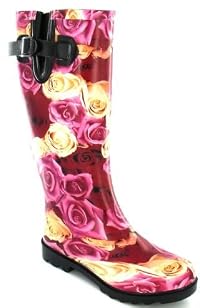 Luxury rose print Wellington boots