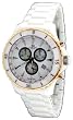 Oniss #ON621-MRG Men's White Ceramic Sports Chronograph Watch