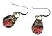 Baerreis Hand Crafted Artisan Fused Art Glass Earrings - Reflects Orange, Dichroic Glass, Hand Wroug