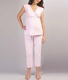 Japanese Weekend Short Sleeve Nursing Wrap Top Sleep Set Sleepwear