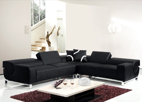 3pc Contemporary Modern Leather Sectional Adjustable Sofa Set, BM-B420-S2