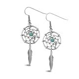 Sterling Silver Turquoise Dream-Catcher Earrings