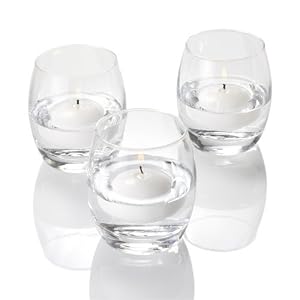 Set of 72 Floating Candles 2 and 72 Grande Hurricane Holders, Green