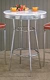 Soda Fountain White Bar Table In Retro Chrome