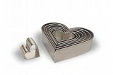 HEART SHAPE PLAIN DOUGH CUTTERS - SET OF 8 [Matfer Bourgeat]
