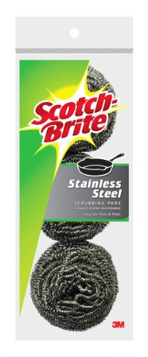 3M  Scotch-Brite 214C Stainless Steel Scouring Pad, 3-Count