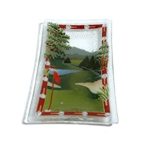 Golf Course 10-Inch Rectangular Glass Tray Golf Course 10-Inch Rectangular Glass Tray