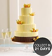 White Chocolate Curls Wedding Cake