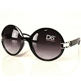 Jackie O Retro Round Oversize Sunglasses Black