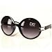 Jackie O Retro Round Oversize Sunglasses Black