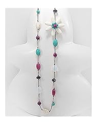 Flower Cotton Waxed Thread Howlite Necklace