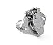 CURT 58070 Vehicle-Side 4-Pin Round Trailer Wiring Harness Socket, SILVER, 1 Count (Pack of 1)