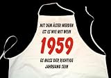 Wei�e Koch- Sch�rze: Mit dem �lter werden ist es wie mit Wein - es muss der richtige Jahrgang sein: 1959