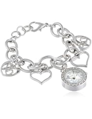 XOXO Womens XO7007 Silver Dial Silver-tone Charm Bracelet Watch