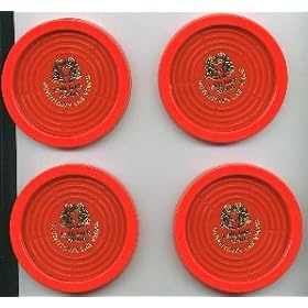 4 tomato red plastic poker chip coasters 3 3 8 Lady Luck Casino. Las Vegas