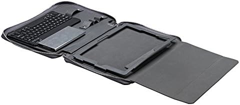 Premium Crocodile-Pattern Keyboard Padfolio with Handle and Power Cell, for Surface Pro 3, Gray