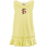 Florida State Seminoles (FSU) Toddler Gold Ruffle Tank Dress with crystals