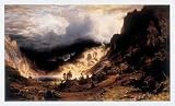 Storm In The Rocky Mountains by Albert Bierstadt - Fine Art Print / Poster - 39.00 x 24.00