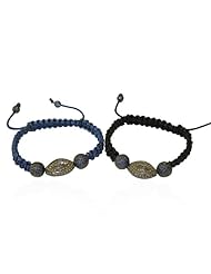 Sapphire Gemstone Beads Macrame Bracelet Sterling Silver Handmade Jewelry