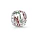 Bling Jewelry 925 Silver Crystal Round Naughty Nice Christmas Bead Fits Pandora