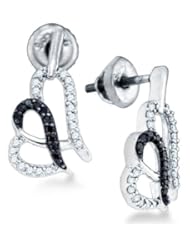 0.28 cttw. Black Diamond Micro Pave Earring 10K White Gold