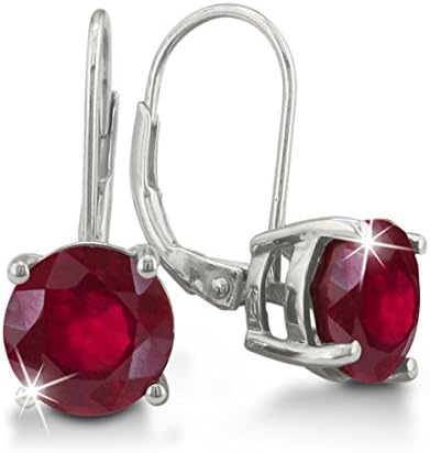 4 1/2ct Ruby Leverback Earrings in Sterling Silver