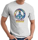 PEACE TIE DYED Sign Symbol Adult T-shirt Tee Shirt - Ash Color