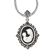 925 Silver & Marcasite Cameo Pendant