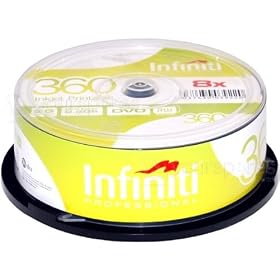 Infiniti 360 8x Dual Layer DVD+R 8.5Gb Full Face Printable Cakebox (25pk)