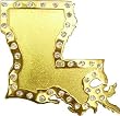 Mens GOLD LOUISIANA STATE Punk Rock Metal Belt Buckle
