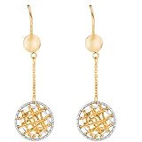 14K Two-Tone Gold Dangle Earrings - 45.00mm