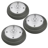 RiteLite LPL623 Five LED Pivot and Swivel Puck Light, Grey, 3-Pack