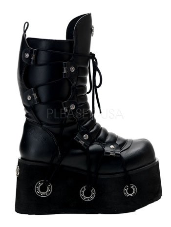 Mens Black Gothic Demonia Boot - 10